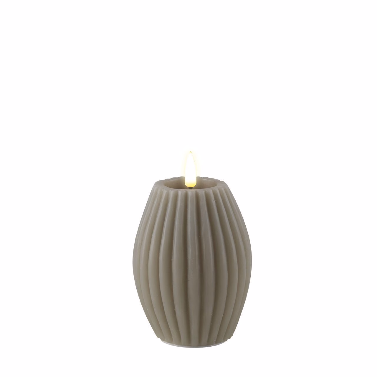 RF-R-0003 Stumpenkerze LED Sand gerillt 7,5 x 10cm
