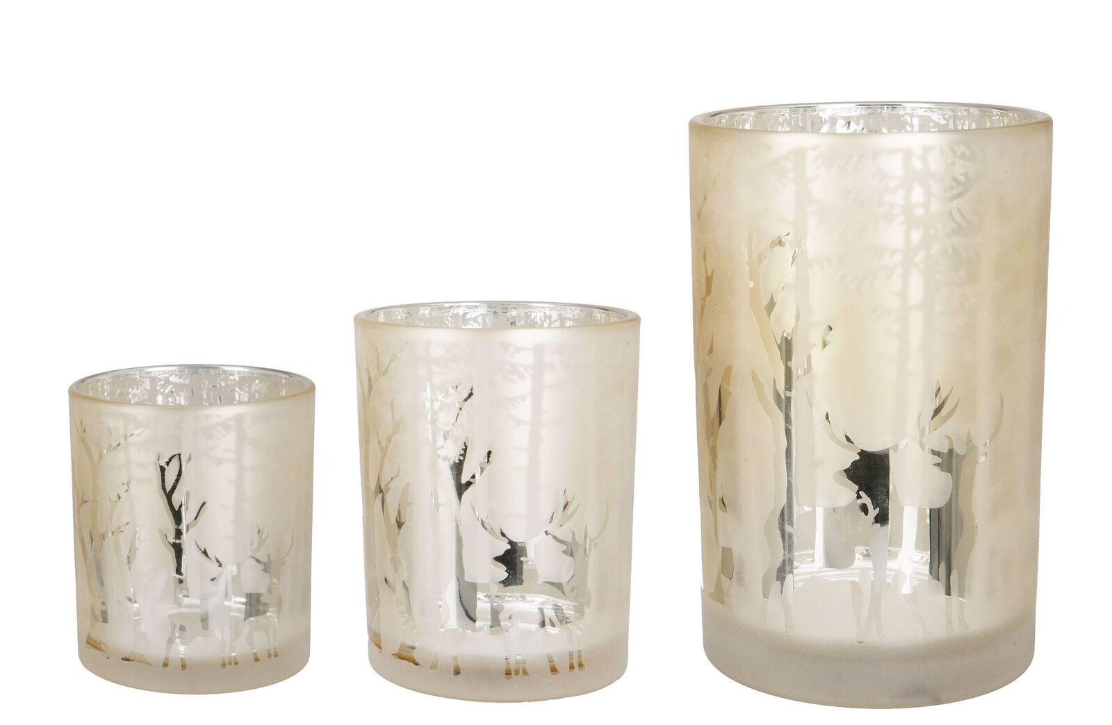Windlicht Waldromantik creme 18cm Windlicht Waldromantik creme 18cm