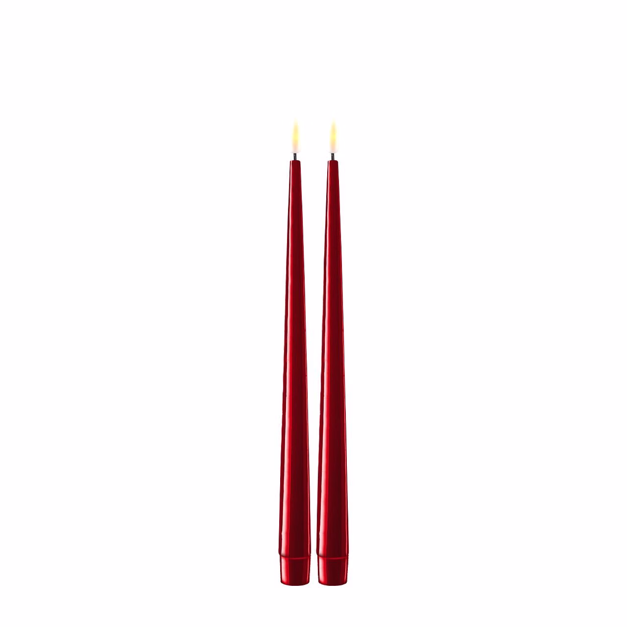Stabkerze mit Lack LED 28 cm bordeaux 2 Stück