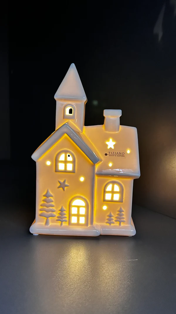 Kirche Spirito 16cm LED cremeweiß Porzellan