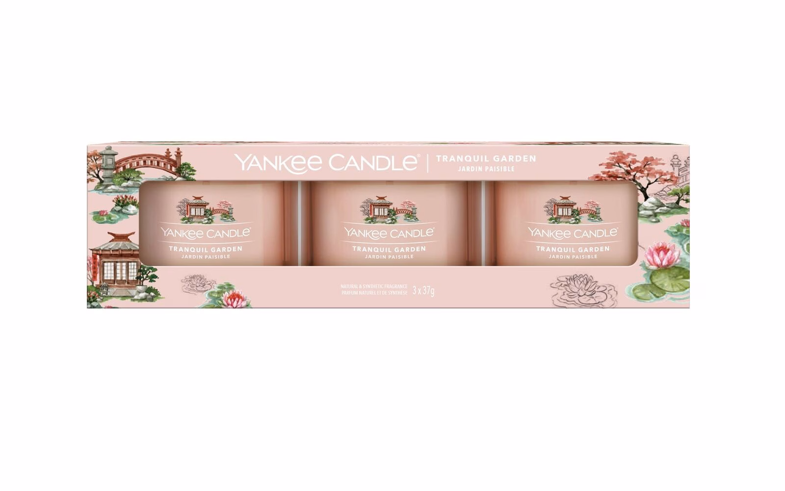 Tranquil Garden 37g Glasvotivkerze 3er Pack