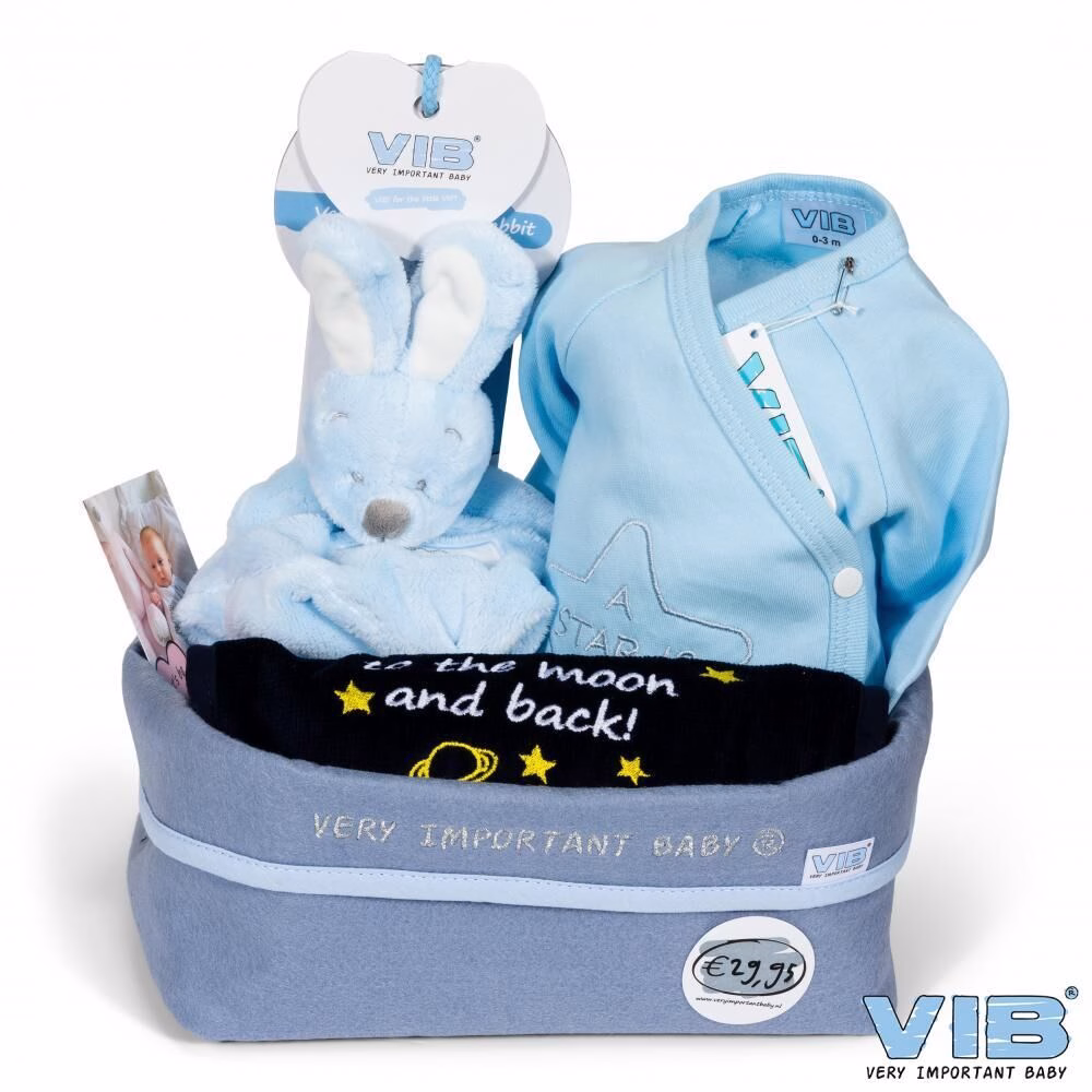 jungenbox1 Geschenkpaket für Babys Blau 4-teilig