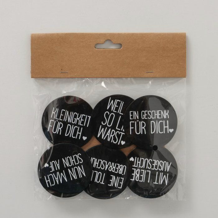 Anhänger für Geschenke 6 Stück schwarz