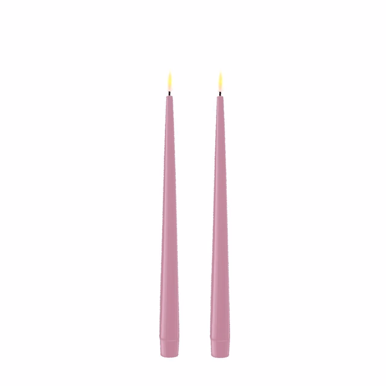 RF-K-0051 Stabkerze mit Lack LED 28 cm Lavendel 2 Stück