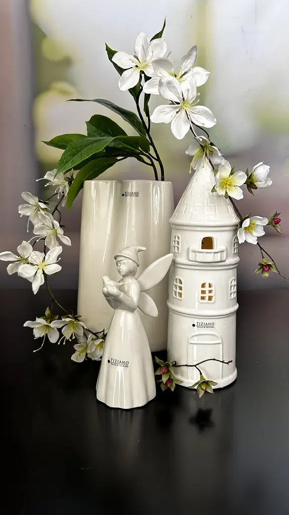 LED Turm Rapunzel cremeweiß 20cm