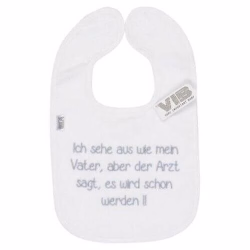 VIB-BTW37 Baby Latz Ich sehe aus wie mein Vater, aber... (Weiß)