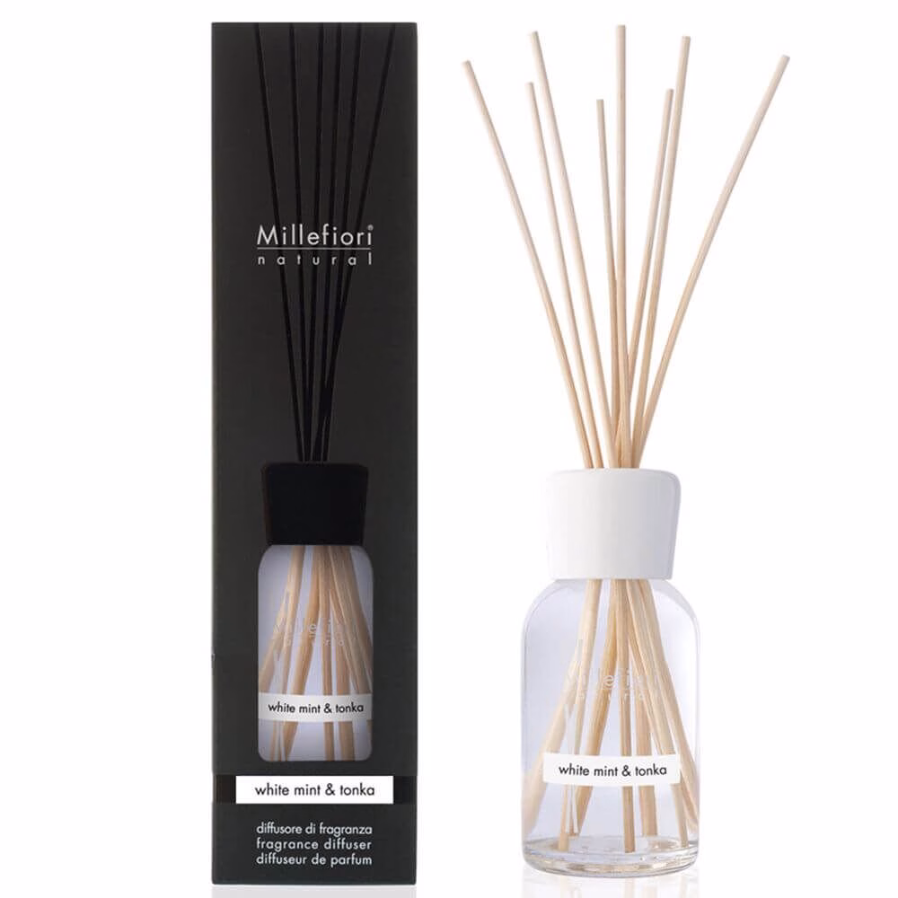 7DDWT-3-NATURAL-FRAGRANCES-STICK-DIFFUSER-250-ML-WHITE-MINT-TONKA White Mint & Tonka - Natural Stick 250ml - Millefiori