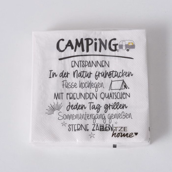 Serviette Camper 20 Stück weiß
