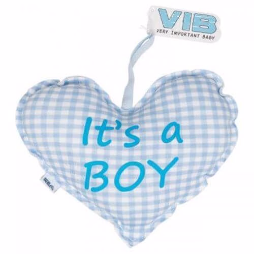 VIB-PLTHBS067 Herz Kissen It´s A Boy (Blau)