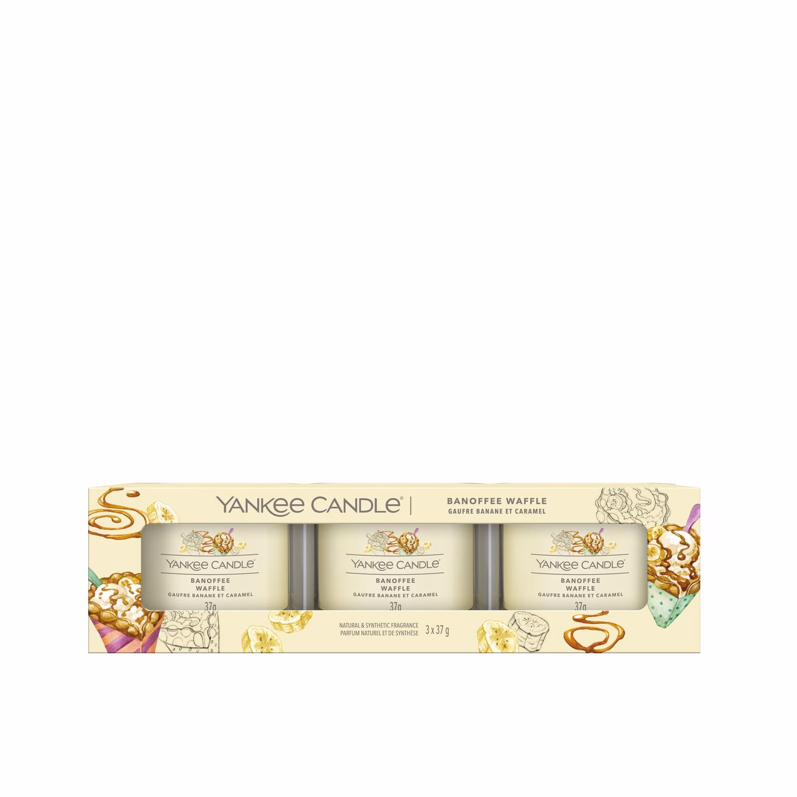 Signature-Filled-Votive_3-Pack_Banoffee-Waffle1 Banoffee Waffle 37g Glasvotivkerze 3er Pack