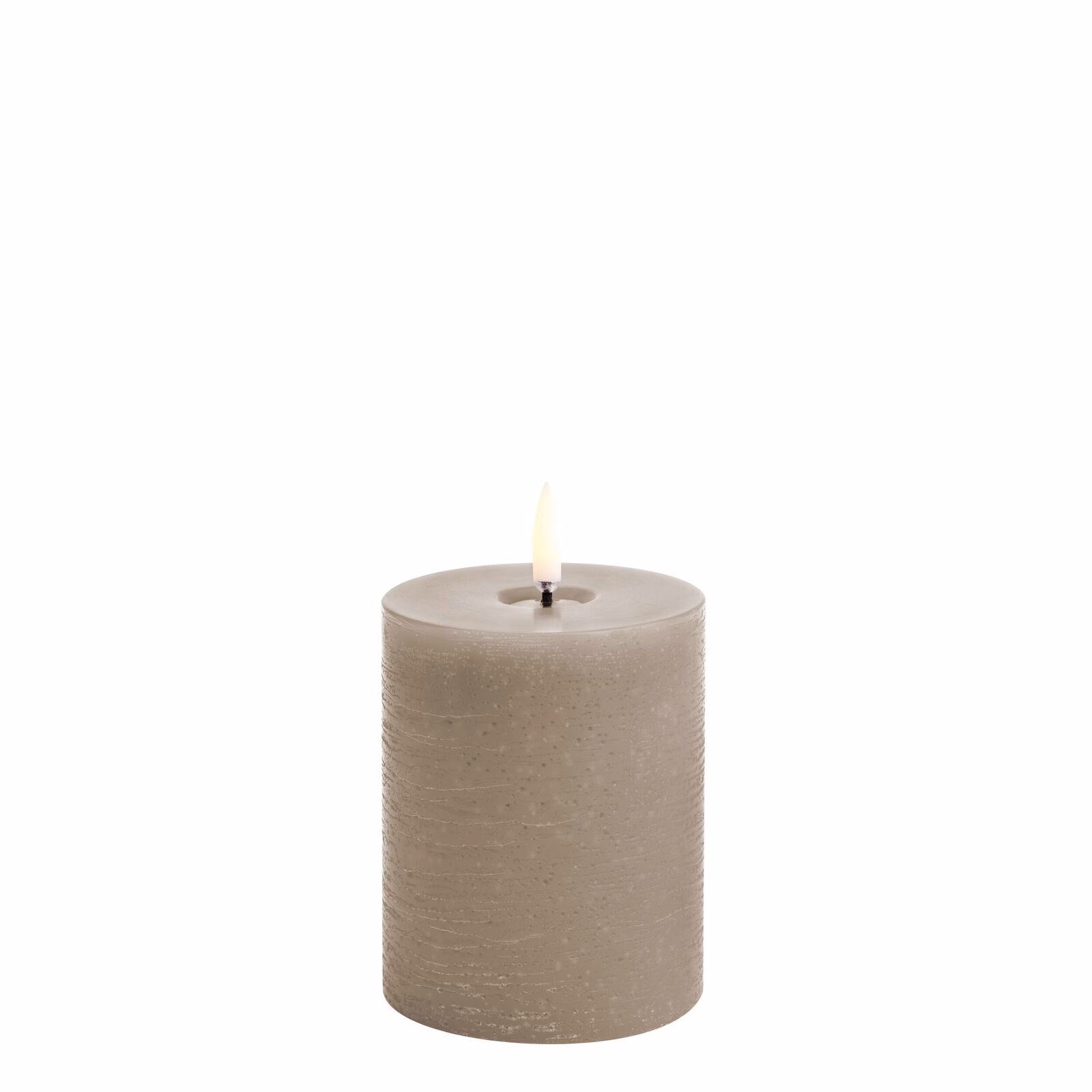 Uyuni LED Stumpenkerze 7,8x10cm melted rustic sandstone