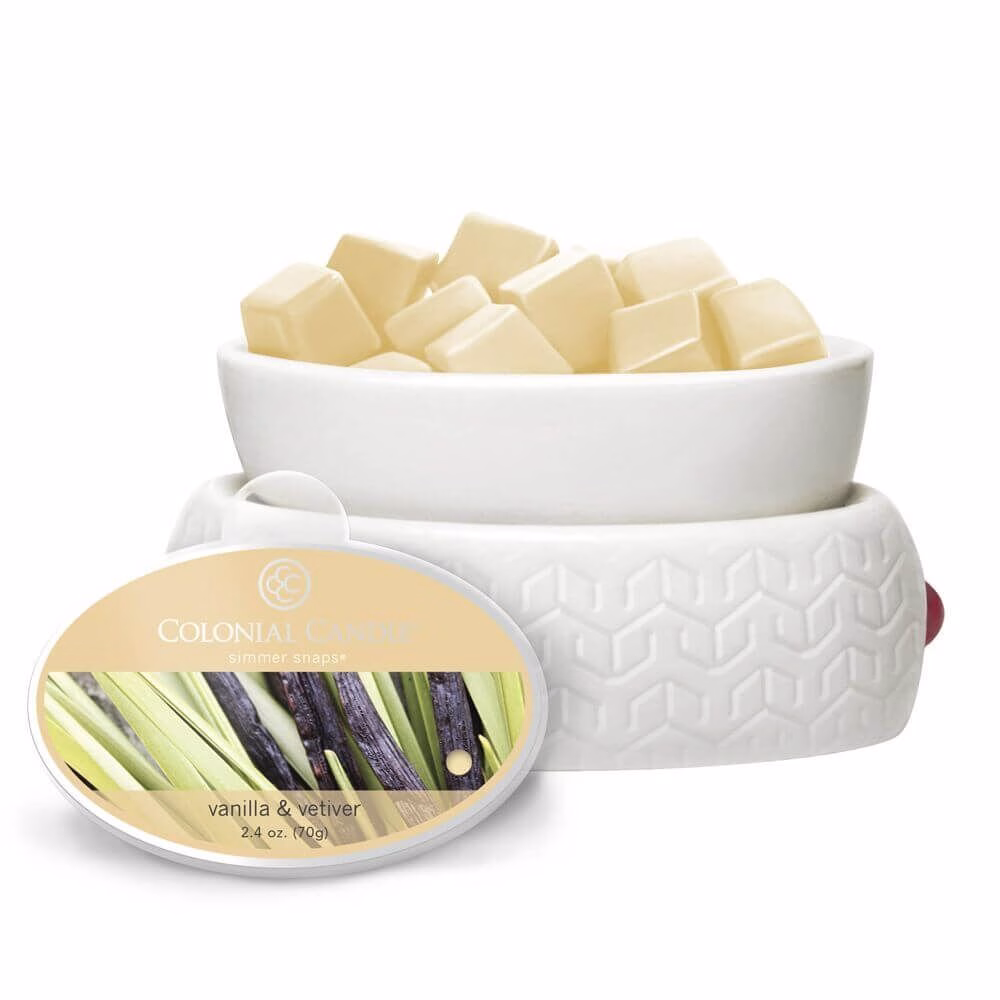 Colonial Candle Vanilla &amp; Vetiver Simmer Snaps 70g
