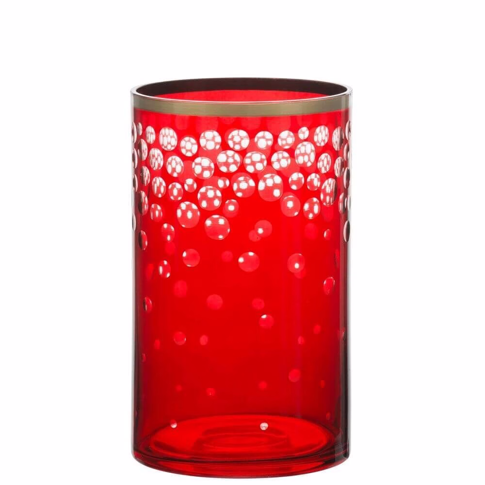 Red & Gold Snowfall Jar Holder