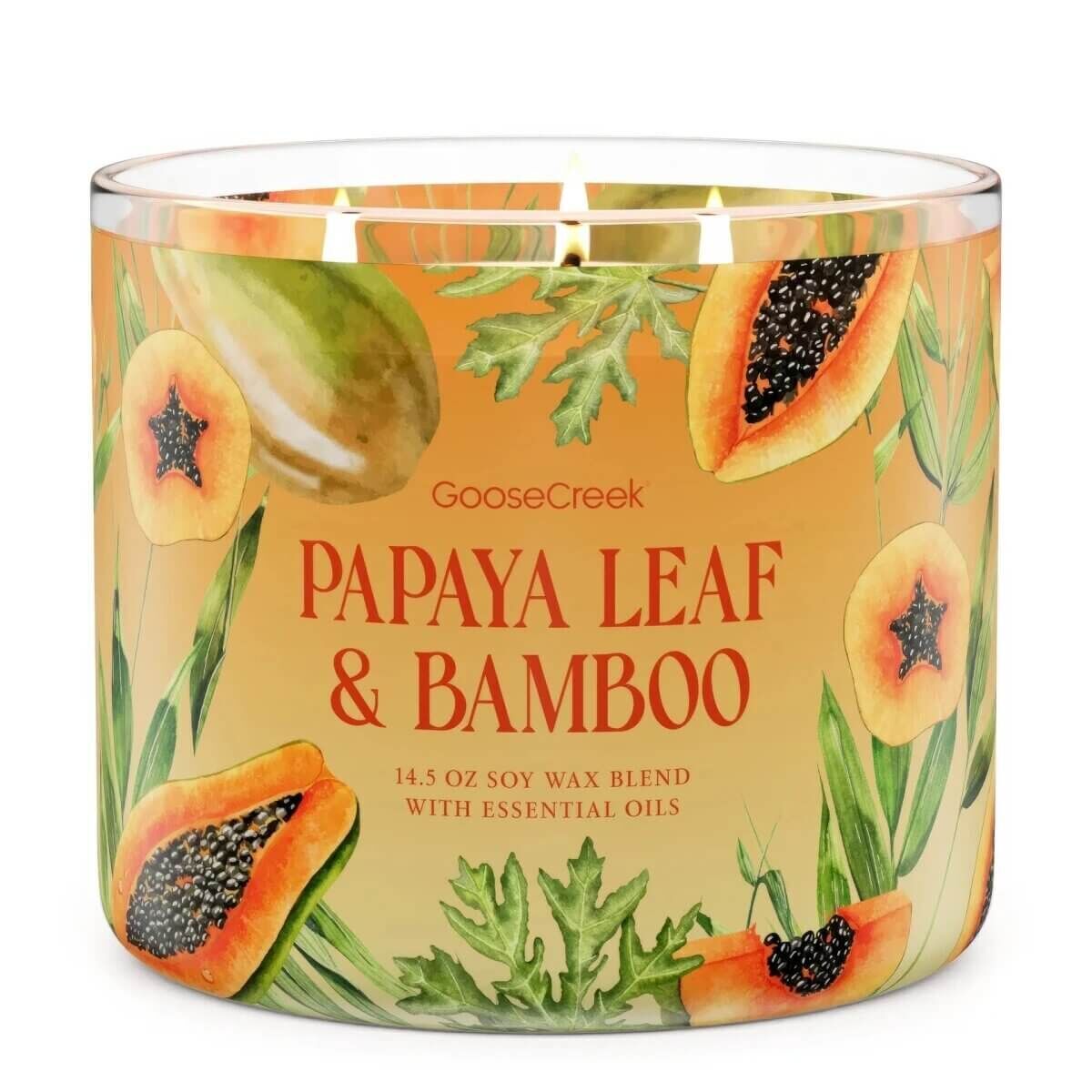 Papaya Leaf & Bamboo 411g (3-Docht) Essen, Obst, Pflanze, Produzieren