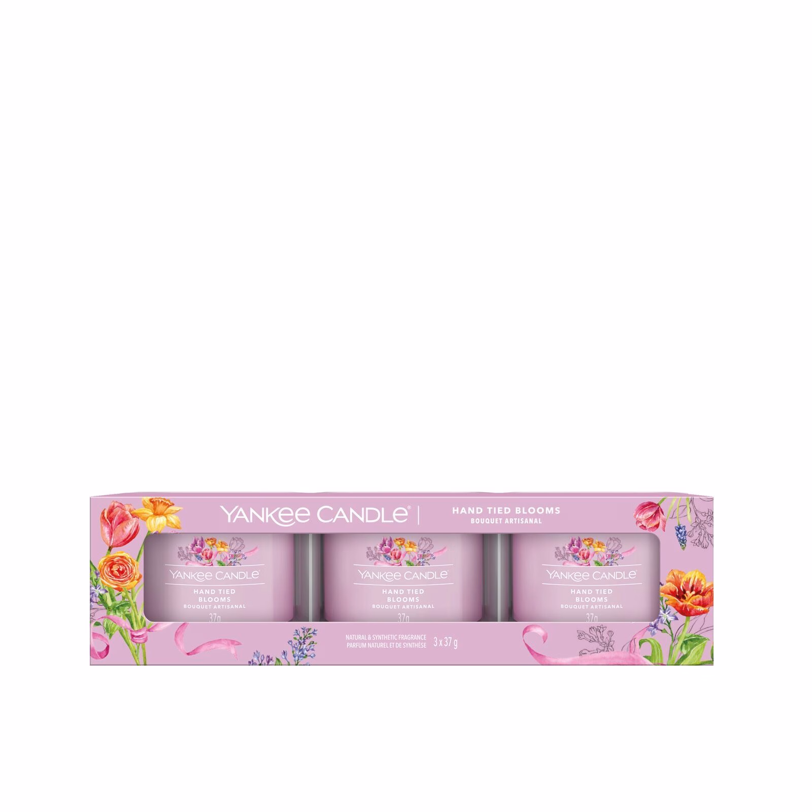 Signature-Filled-Votive_3-Pack_Hand-Tied-Blooms1 Hand Tied Blooms 37g Glasvotivkerze 3er Pack
