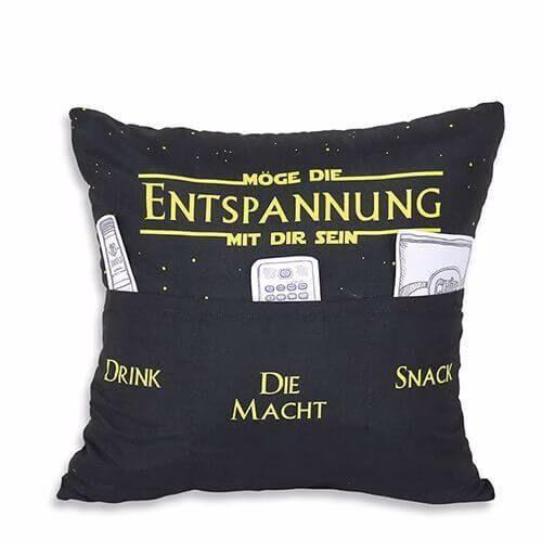 8820 Männerkissen Möge die Entspannung mit Dir sein mit 3 Einstecktaschen