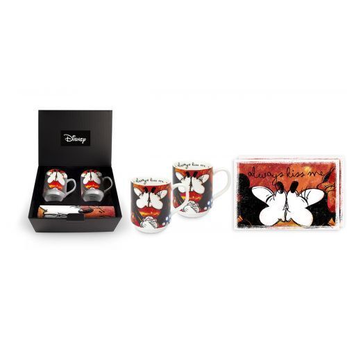 Disney Frühstücksset Allways Kiss Me - Mickey & Minnie Pokal, Besteck