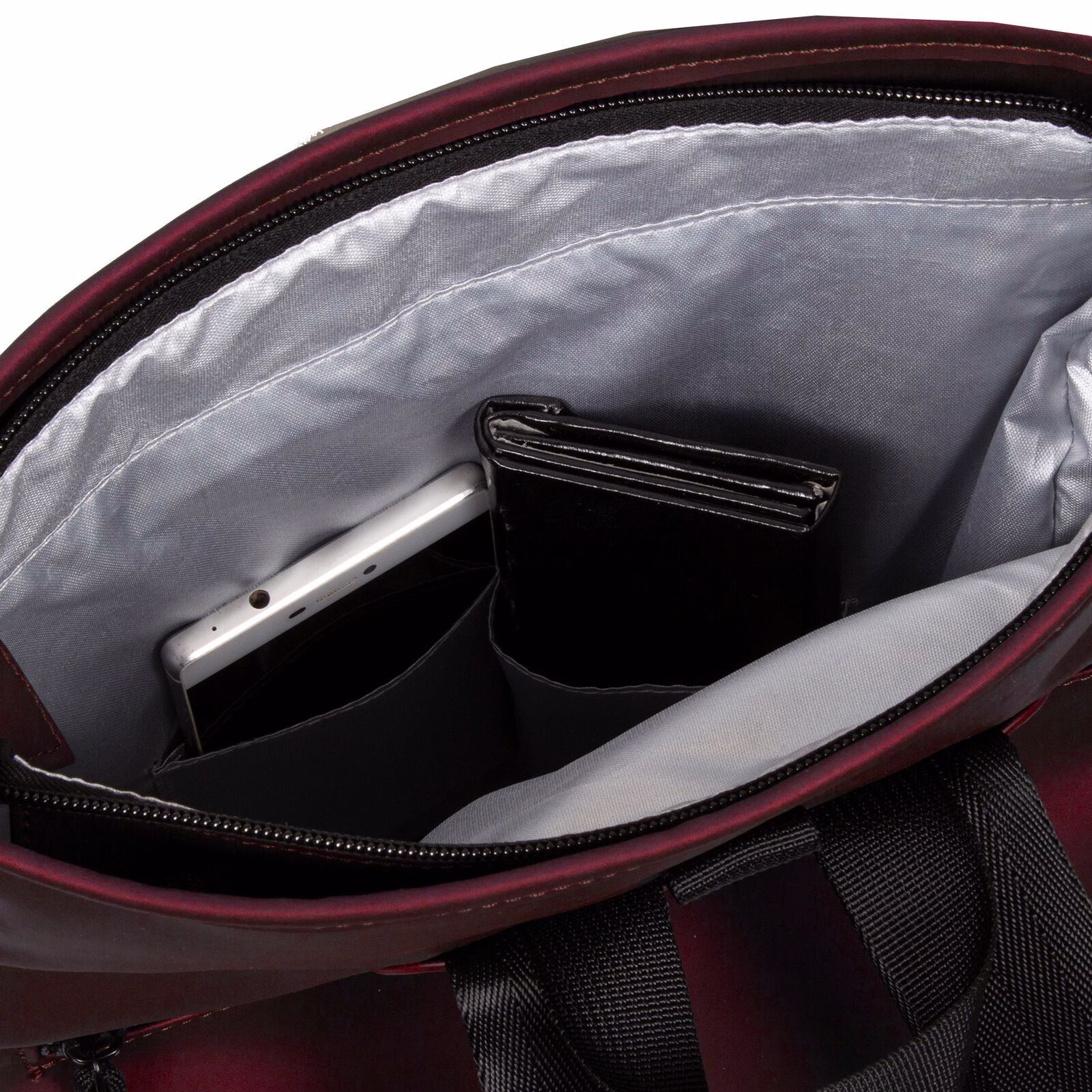 Mart - Los Angeles Rolltop Mini Rucksack burgund metallic