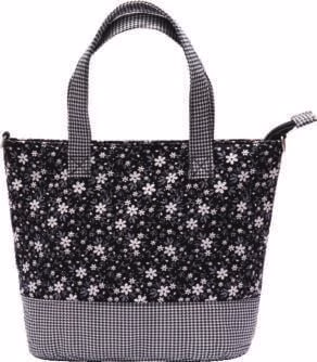 Patchwork Handtasche 177-66 (Black Flowers)