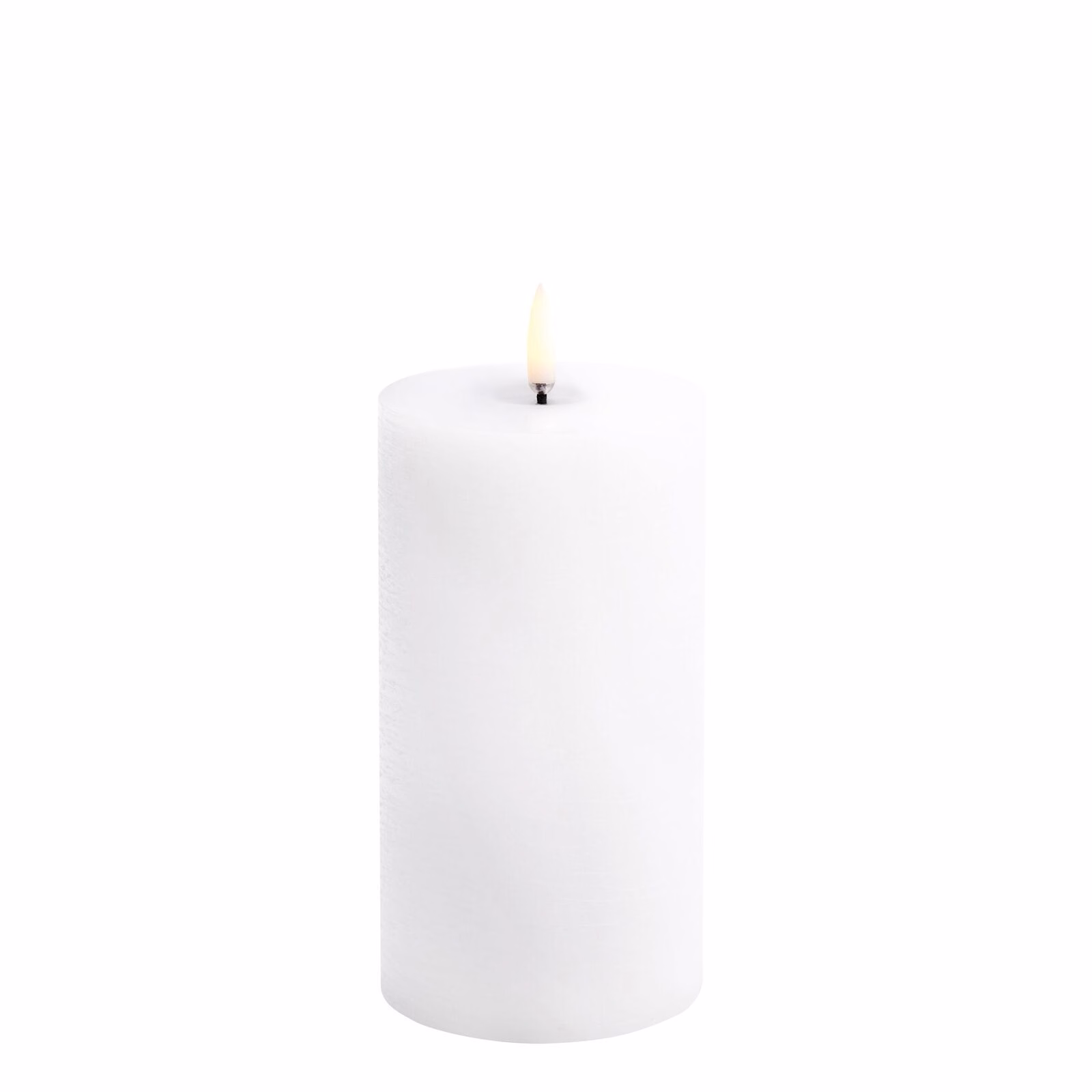 Uyuni LED Stumpenkerze 7,8x15cm melted rustic nordic white