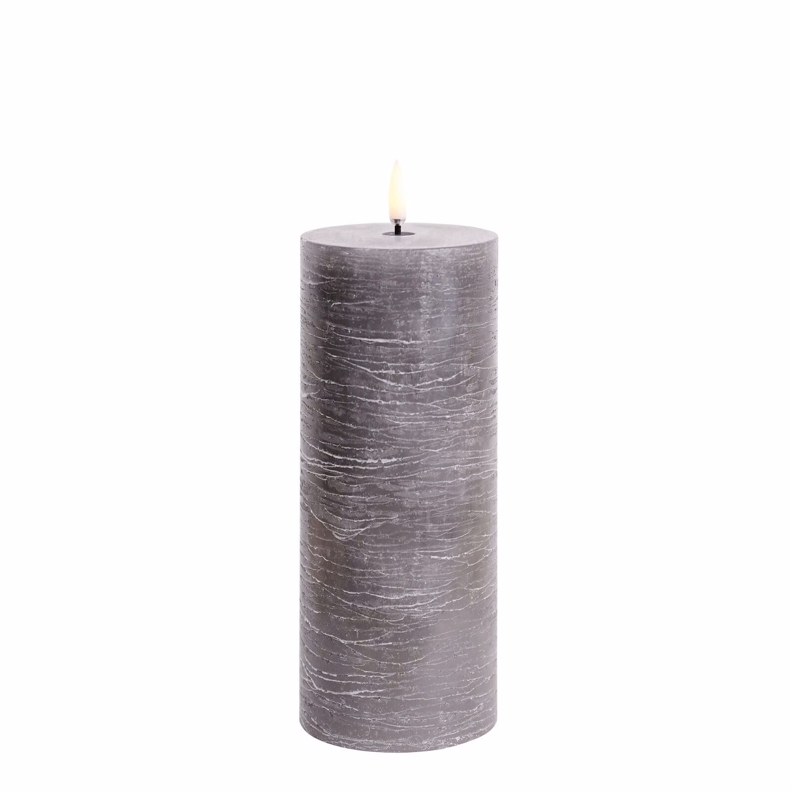 Uyuni LED Stumpenkerze 7,8x20cm Grey