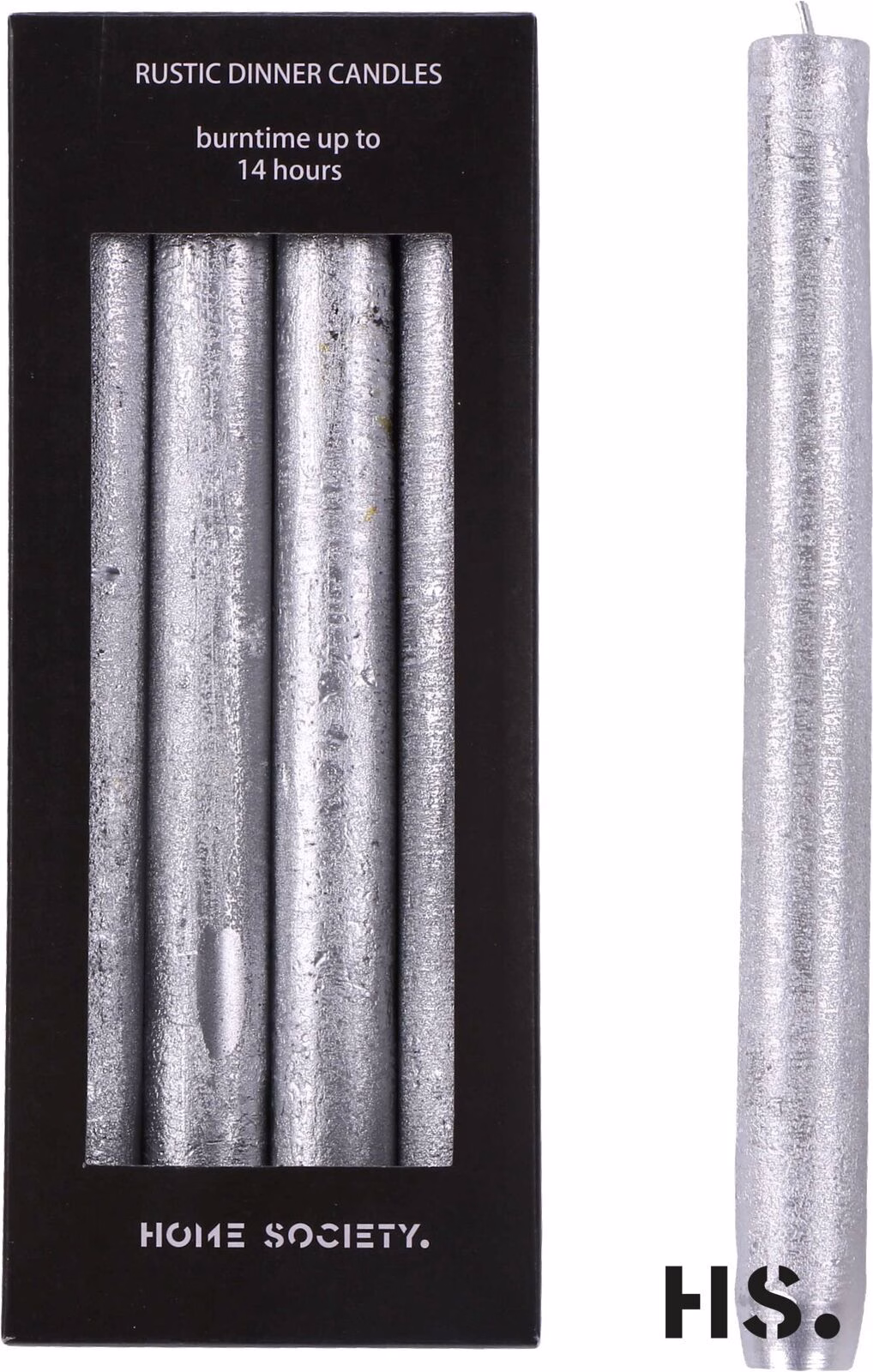 oWfs8fFg Rustic Dinner Candle L silber 4 Stück
