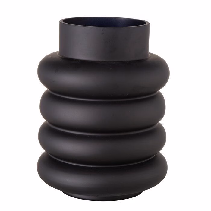 Vase Ribbo 20cm schwarz Glas