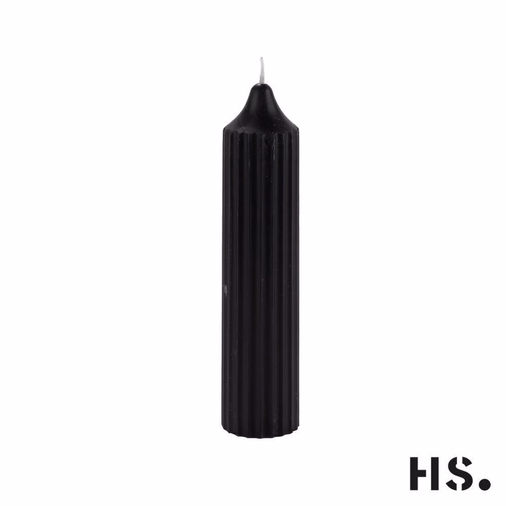 Dinner Candle Stripe schwarz