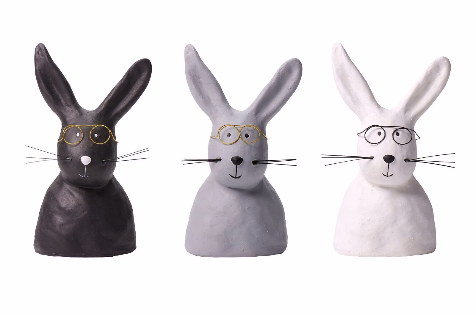 1056804020 Nerdy Deko-Hase mit Brille M weiß