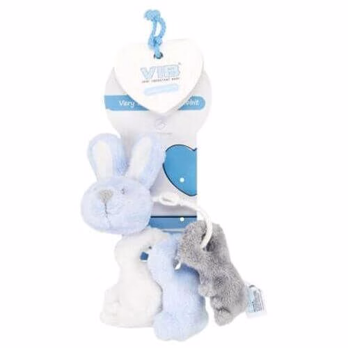 VIB-ACTBBG002 Plüsch Schlüsselanhänger Rabbit Blau