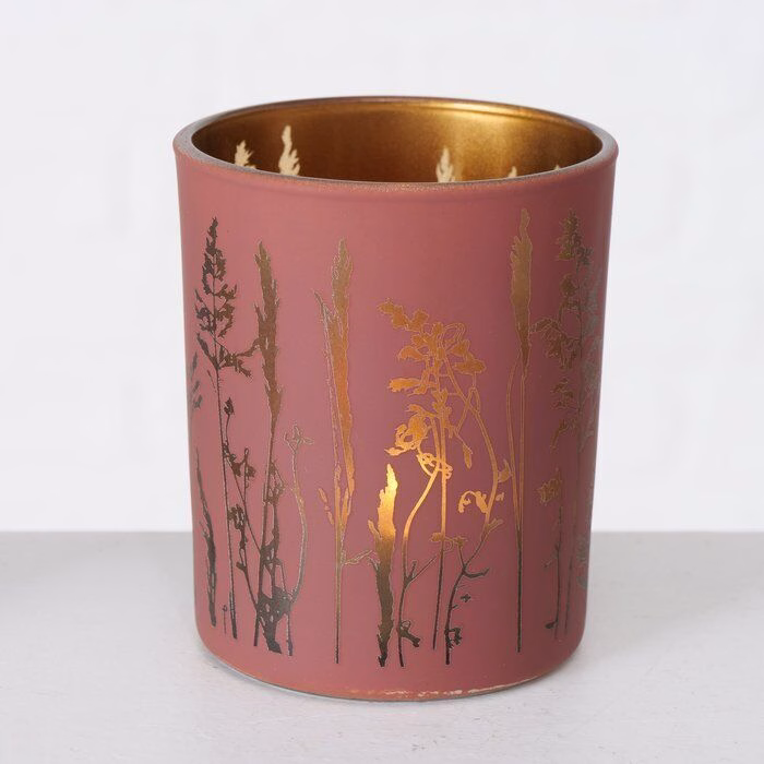 Windlicht Gräser 8cm rot