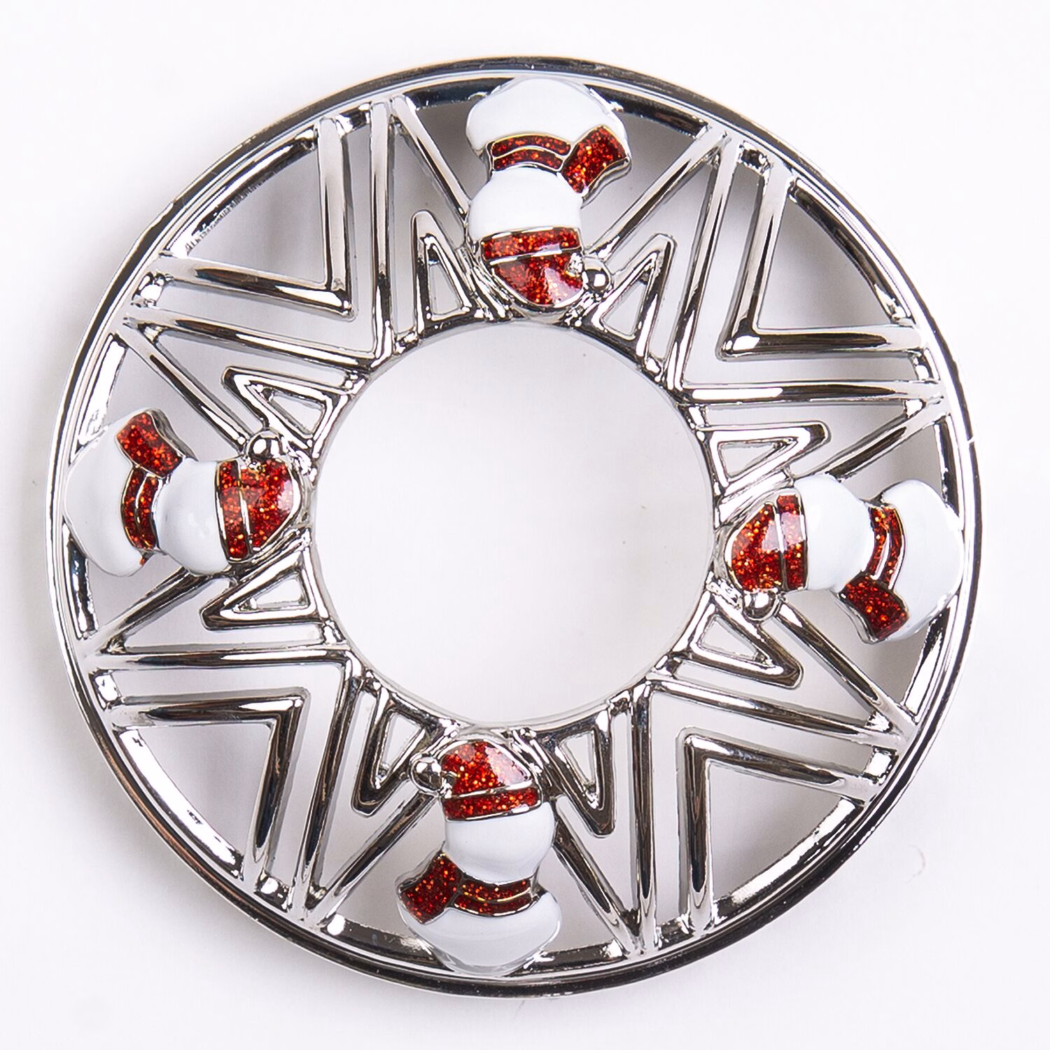 10032 Red Snowman Candle-Lid