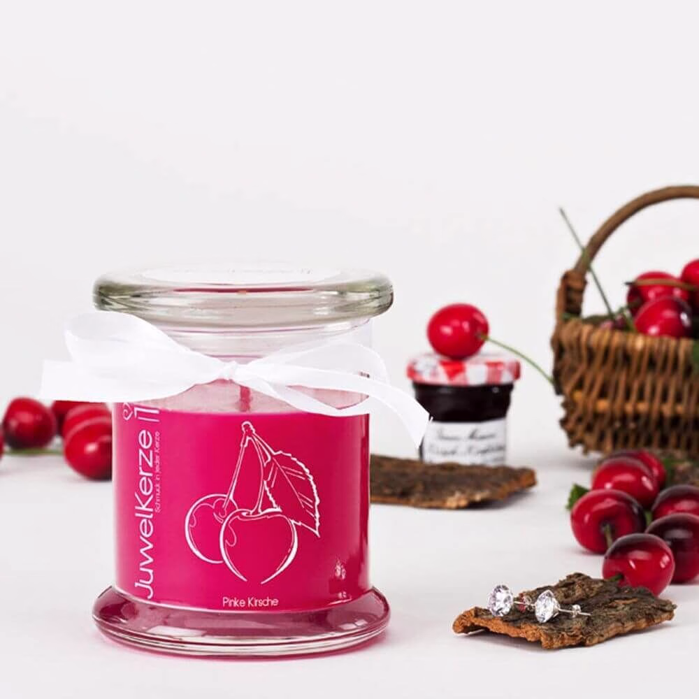 juwelkerze-duftkerze-pinke-kirsche-ohrringe-classic-edition-de JuwelKerze Pinke Kirsche (Ohrringe) 230g
