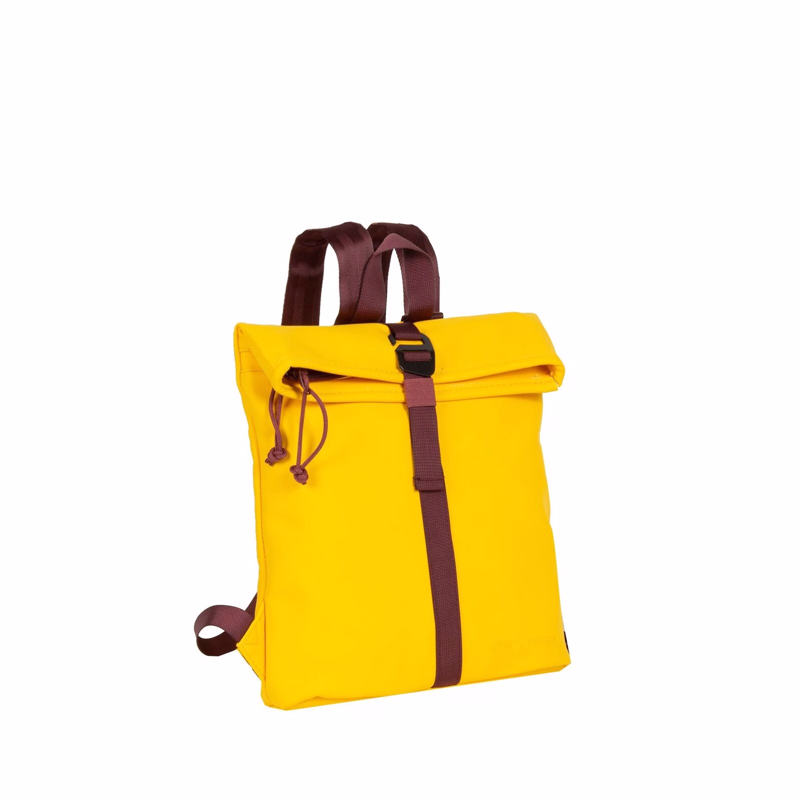 Tim - Los Angeles Rolltop Mini Rucksack gelb/burgund