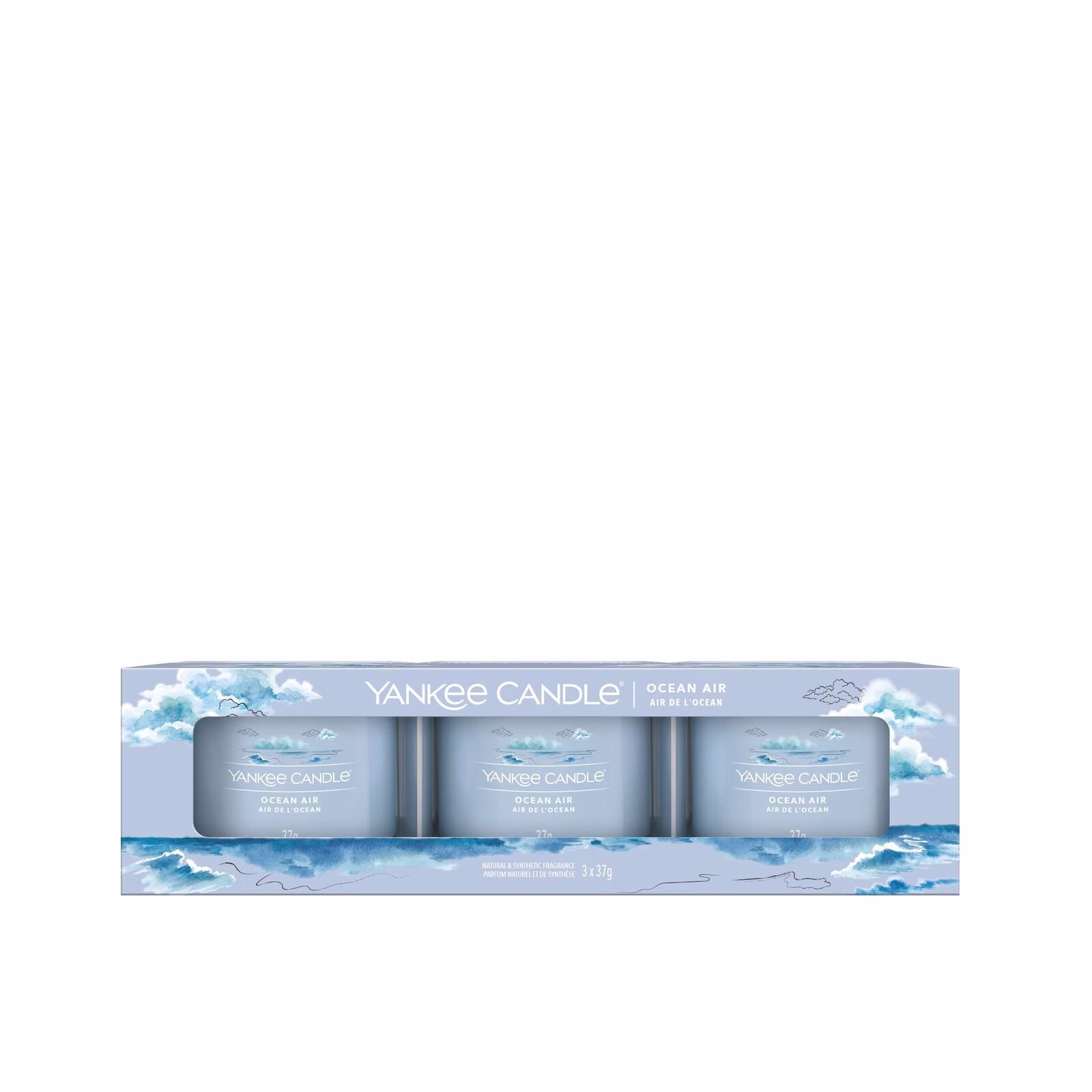 Ocean Air 37g Glasvotivkerze 3er Pack