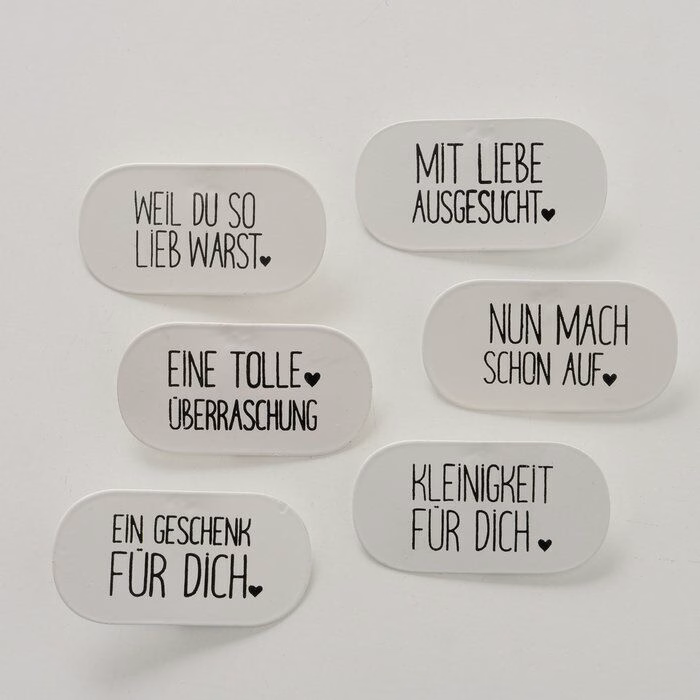 Anhänger für Geschenke 6 Stück weiß