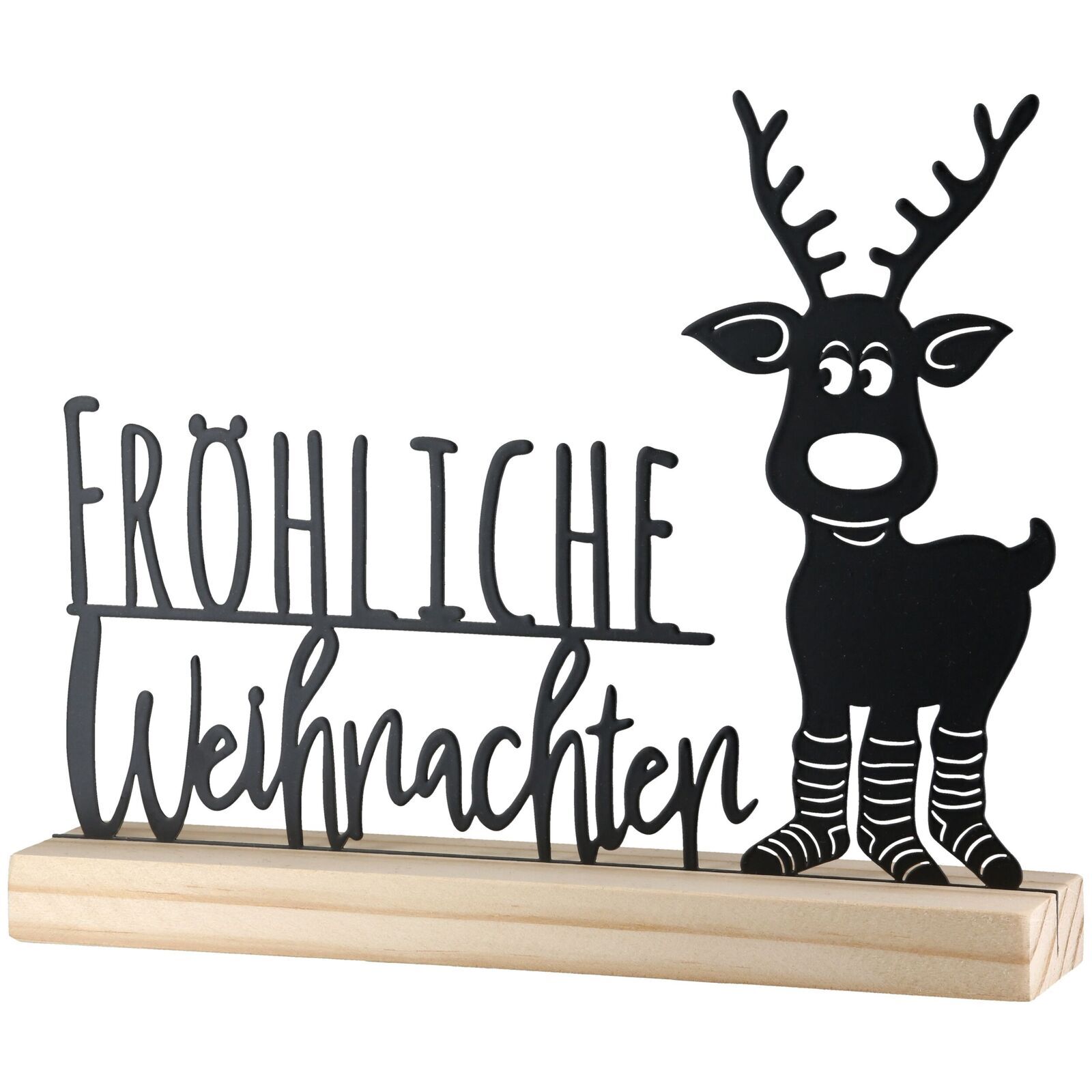 Deko Aufsteller Standrelief Rentier Ole 21cm schwarz Tier, Hirsch, Säugetier, Tierwelt