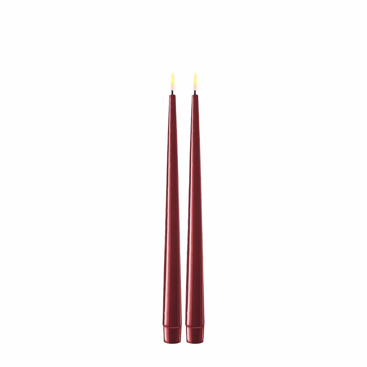 Stabkerze mit Lack LED 28 cm bourgogne 2 Stück
