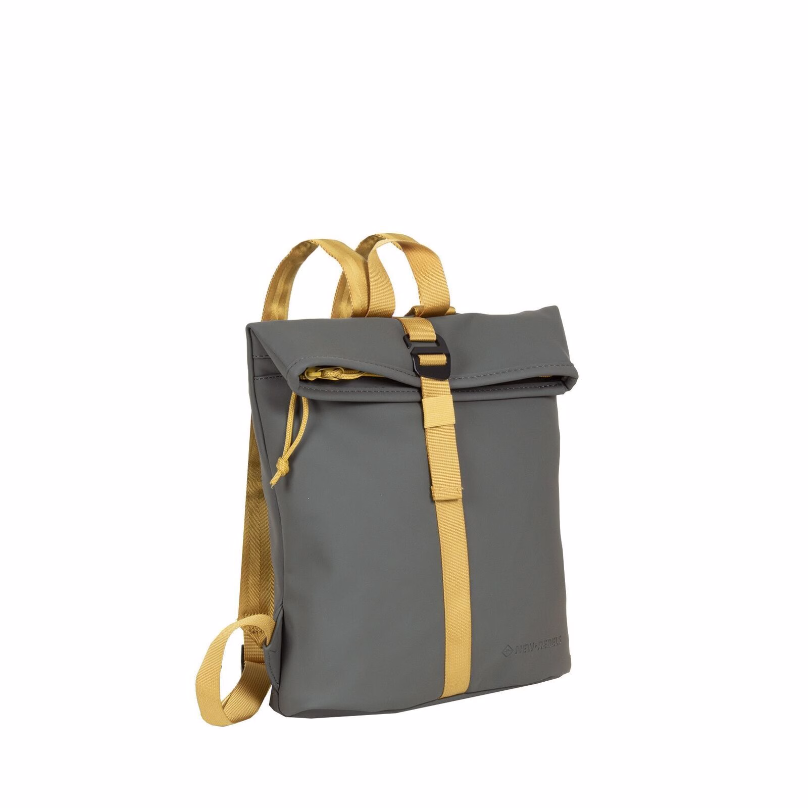 Tim - Los Angeles Rolltop Mini Rucksack anthrazit/ocker