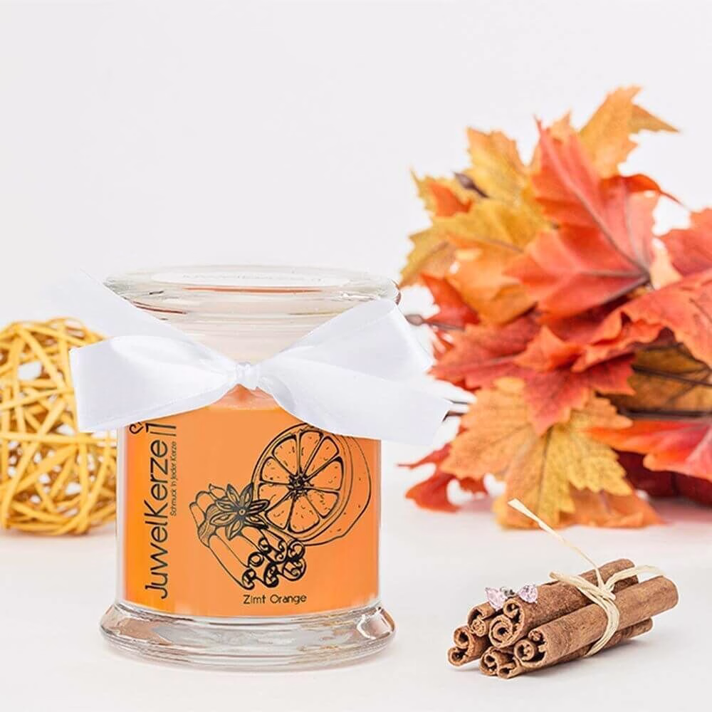 juwelkerze-duftkerze-zimt-orange-ohrringe-de JuwelKerze Zimt Orange (Ohrringe) 230g