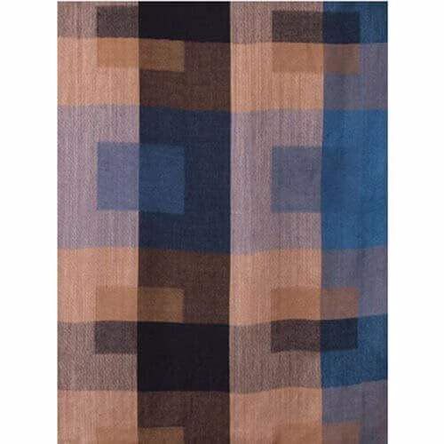 28 Jaquard-Schal Mocca Blue 028