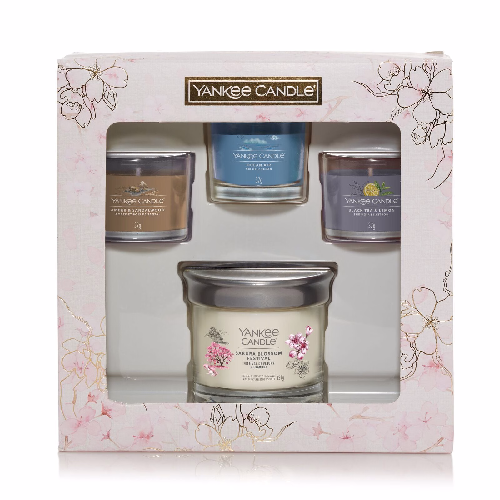Filled-Votive-Giftset-x-3-Tumbler_v3-1 3 Glasvotivkerzen à 37g & kleiner Tumbler Geschenkset Sakura Blossom Festival