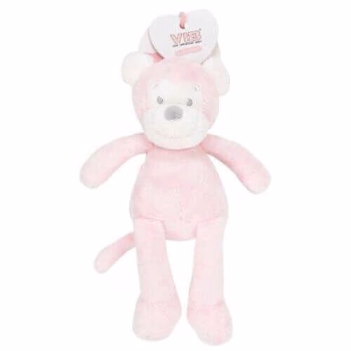 VIB-BIGPPG002 Plüsch Affe mit Bohnen (Rosa)
