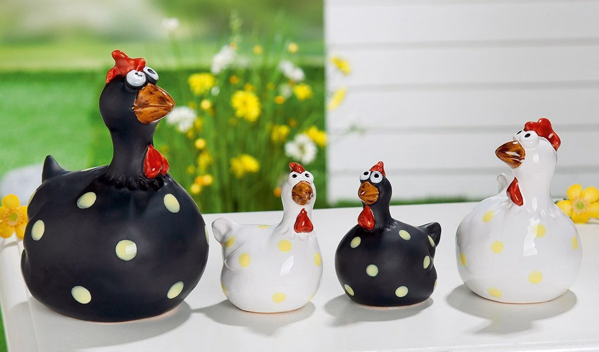 Deko Huhn Chantal 13cm schwarz