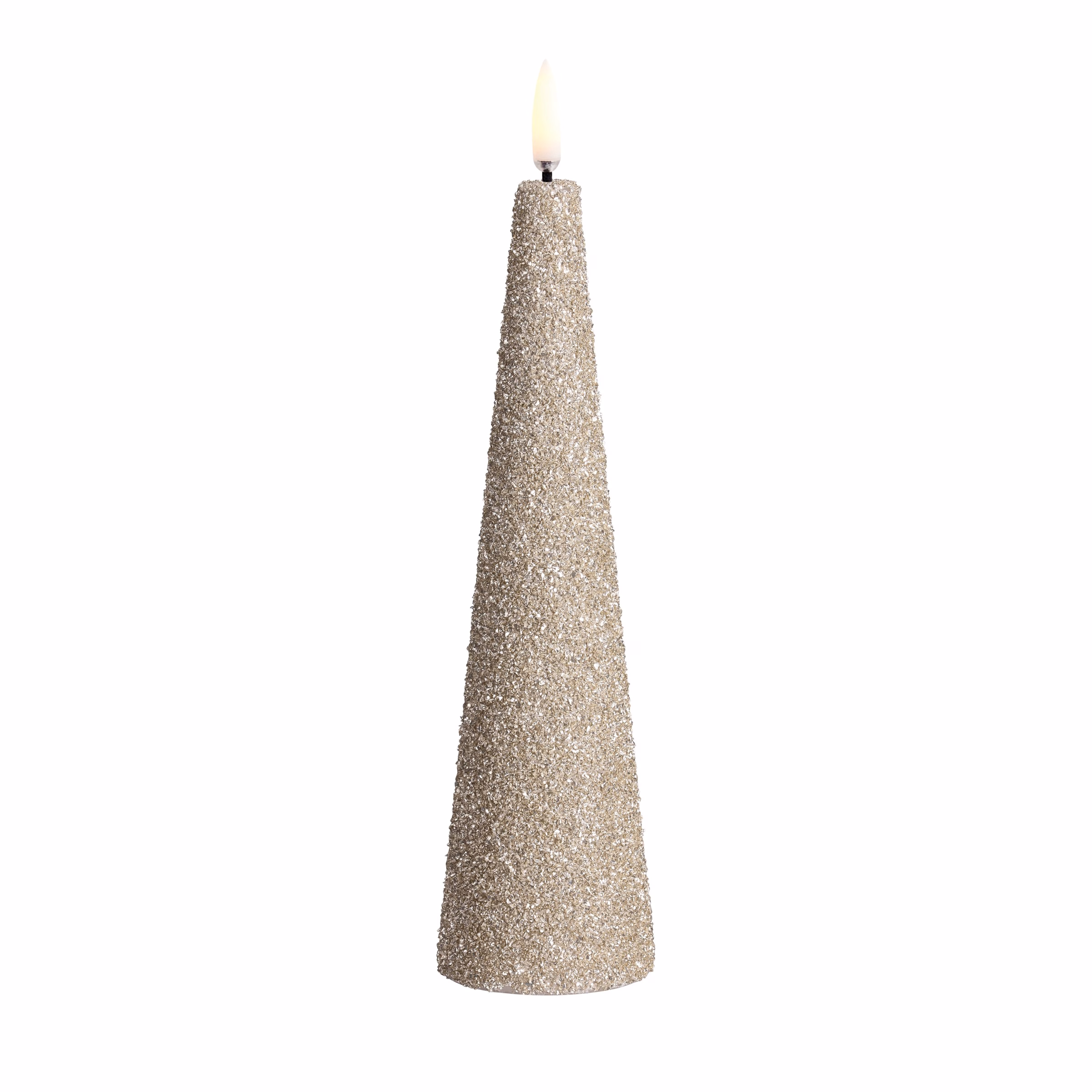 Uyuni LED Cone Candle 21,5 cm Champagne Glitter Uyuni LED Cone Candle 21,5 cm Champagne Glitter