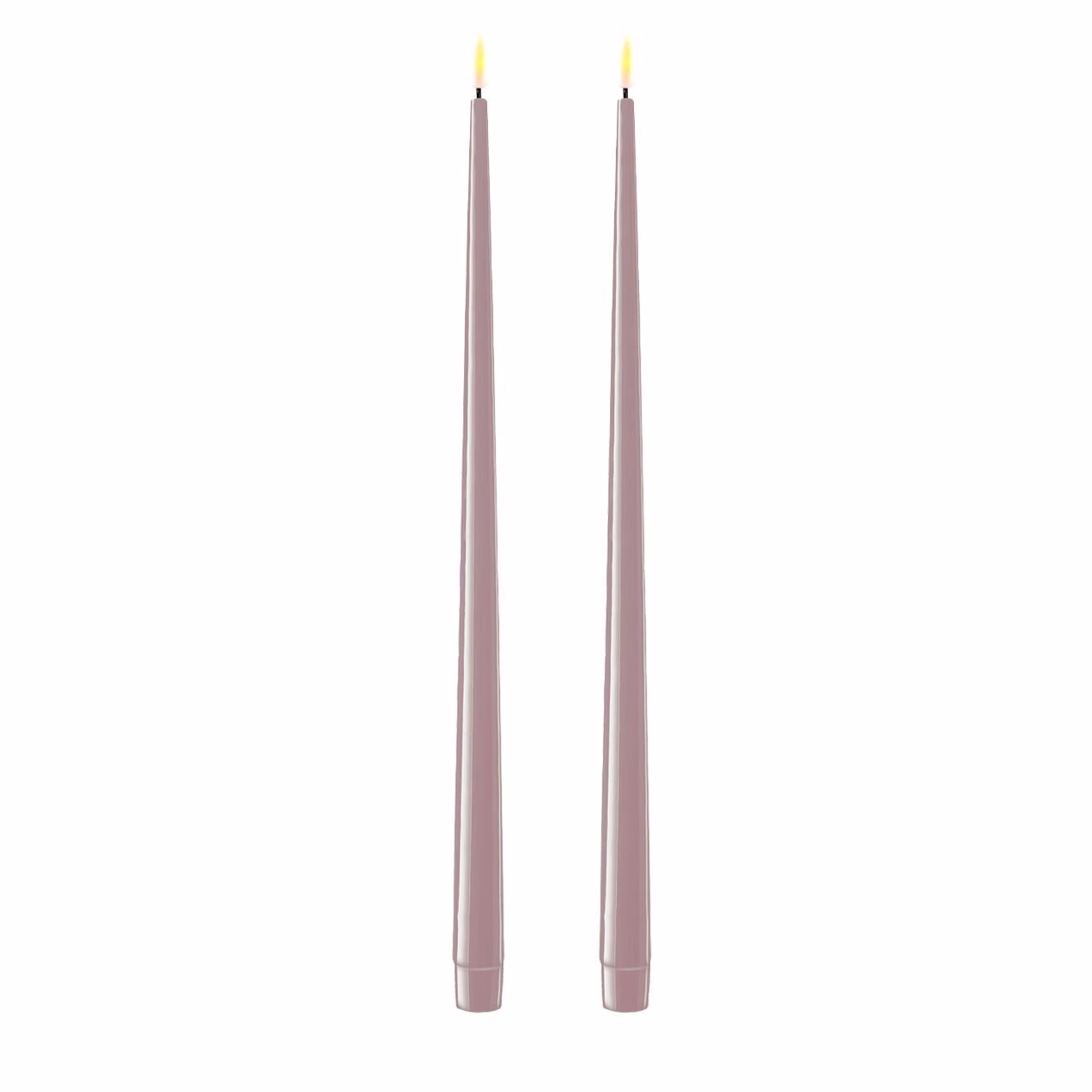 RF-K-0054 Stabkerze mit Lack LED 38 cm Rose 2 Stück