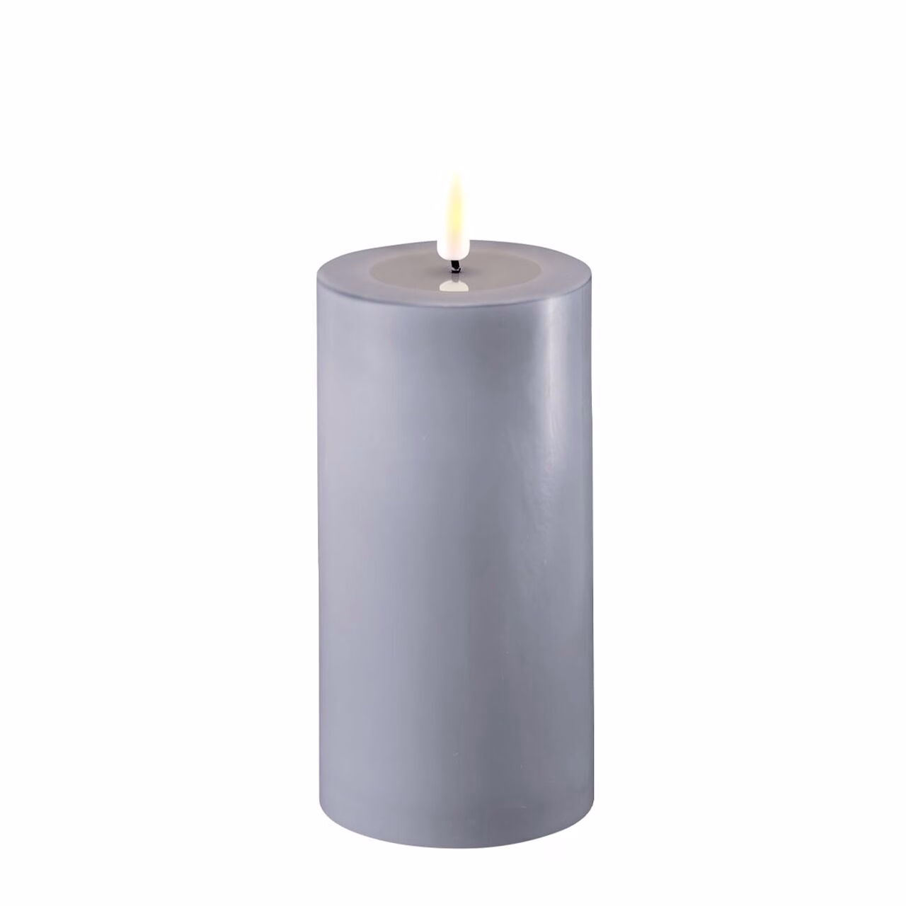 2021-RF-0297 Stumpenkerze LED dust blue 7,5 x 15cm