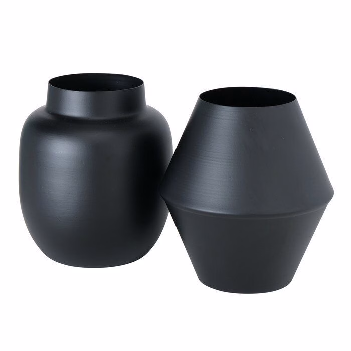 Vase Resto 14cm schwarz Metall rund