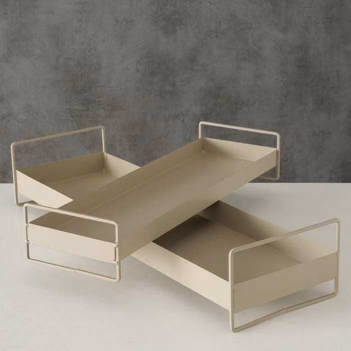 Deko Tablett Wolga 2 Stück beige