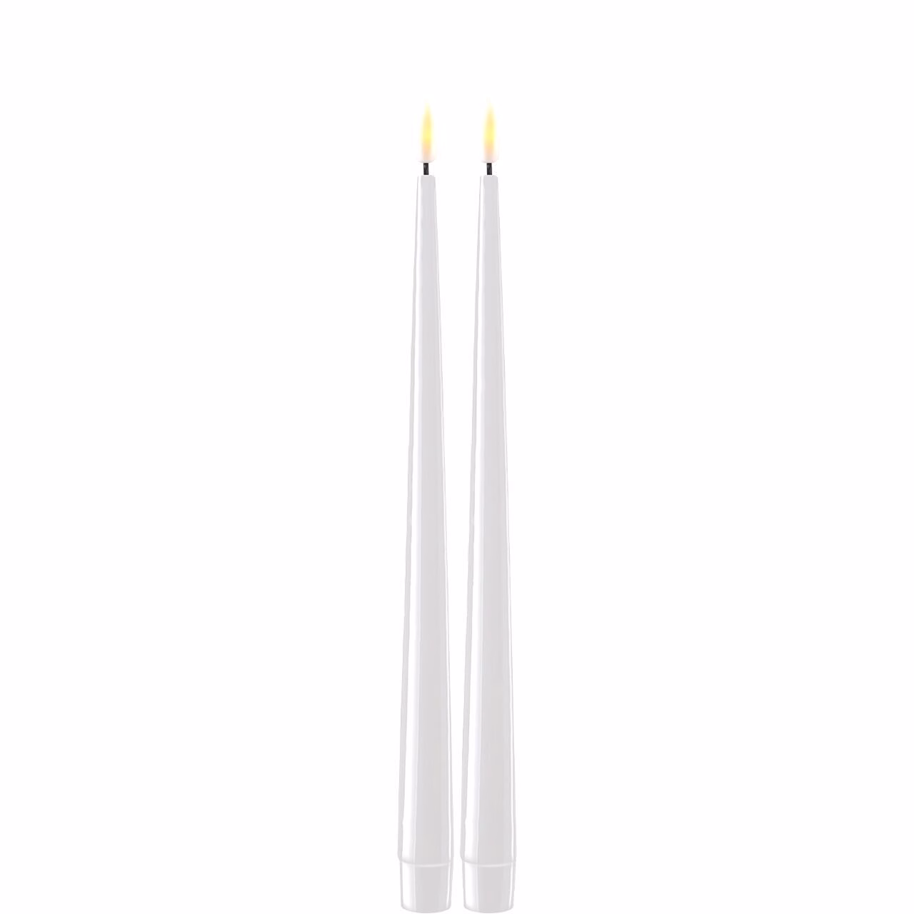Stabkerze mit Lack LED 28 cm weiß 2 Stück